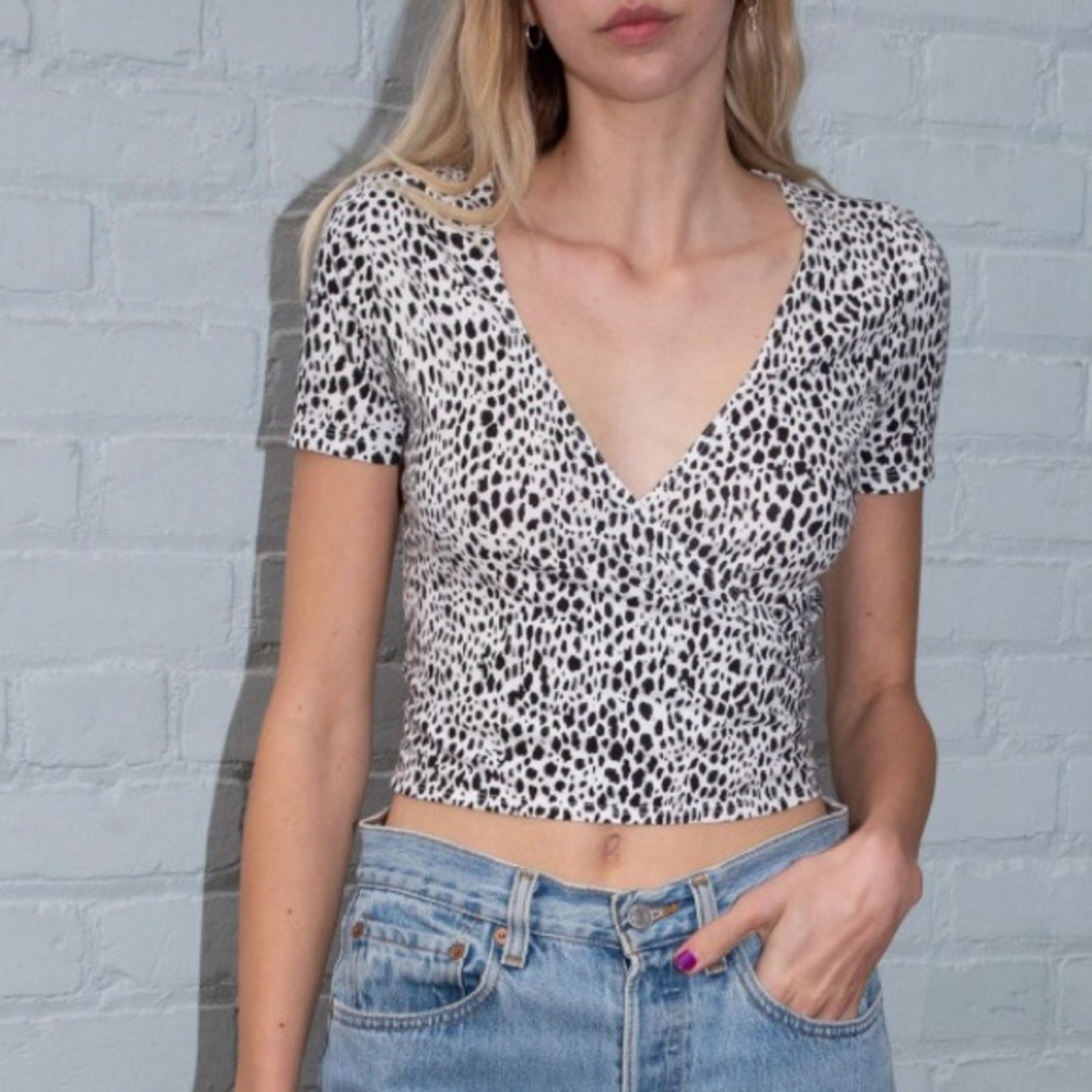 brandy melville cheetah wrap top